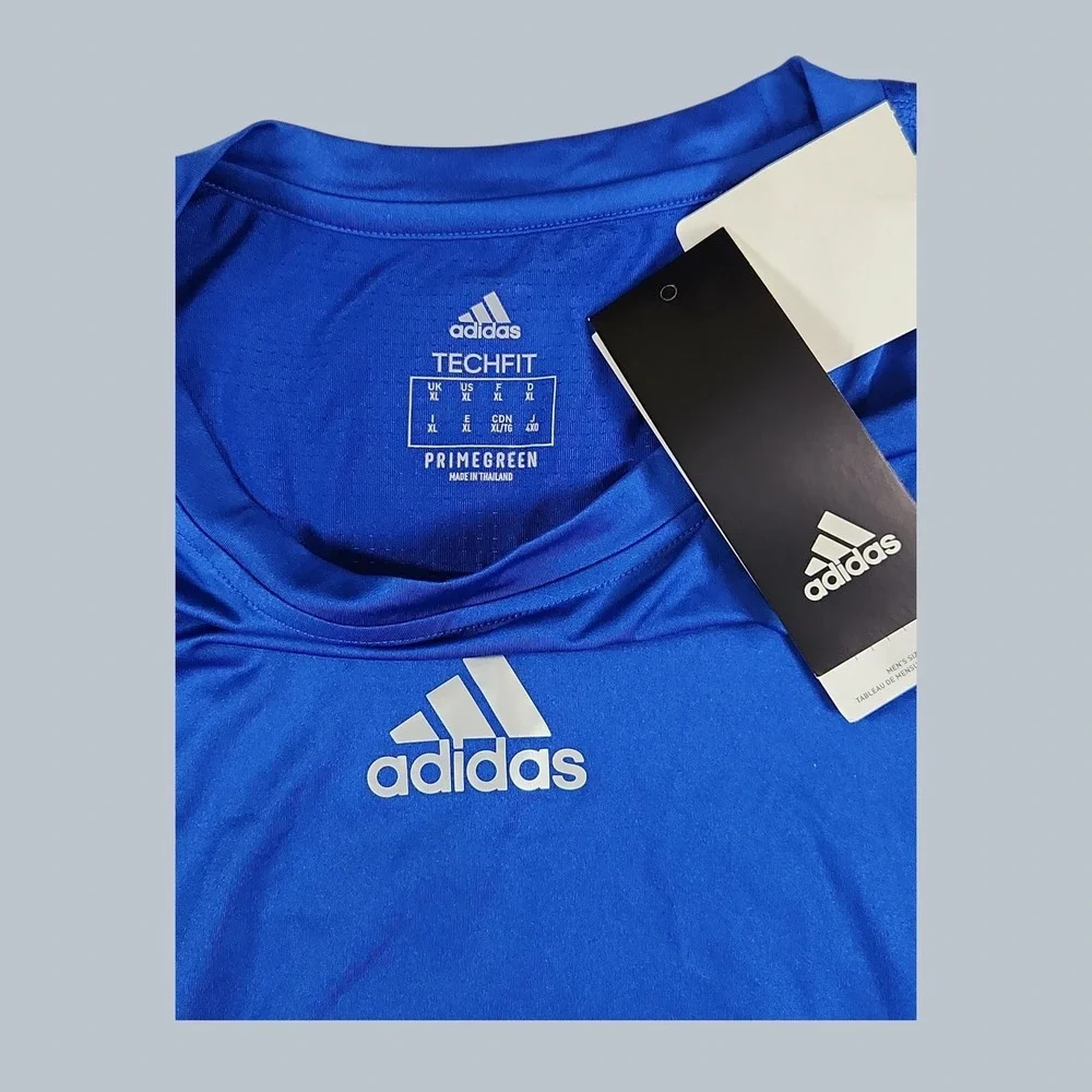 Adidas Techfit Men's Sleeveless Compression Shirt Royal Blue NWT XL Gym Training
